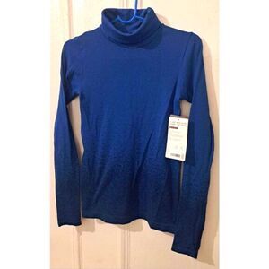 ATHLETA Women’s Small Base Layer Turtleneck Ombre Blue Longsleeve Top $89